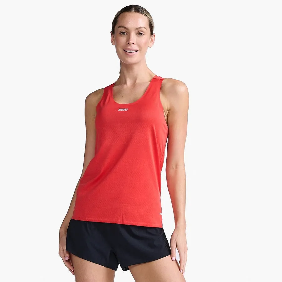 2XU Light Speed Tech Singlet | Poppy / Quartz Reflective | Womens