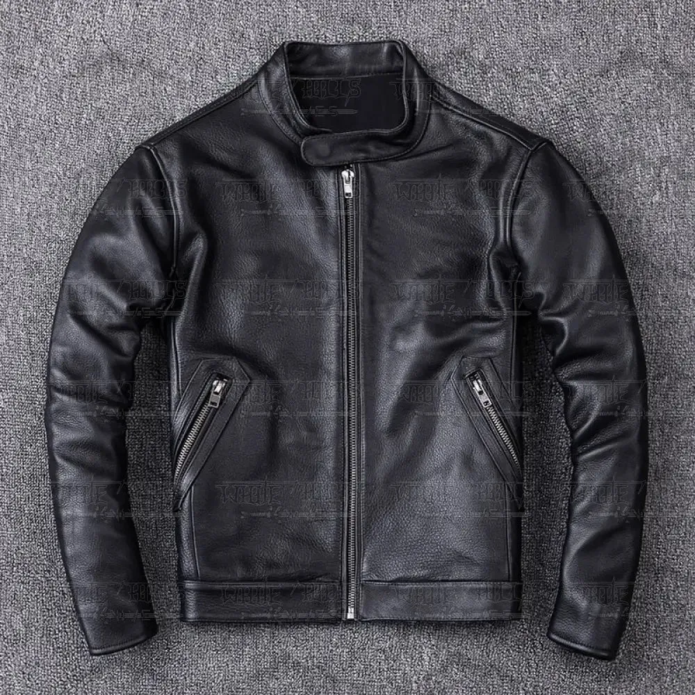 Armand Genuine Cowhide Biker Leather Jacket