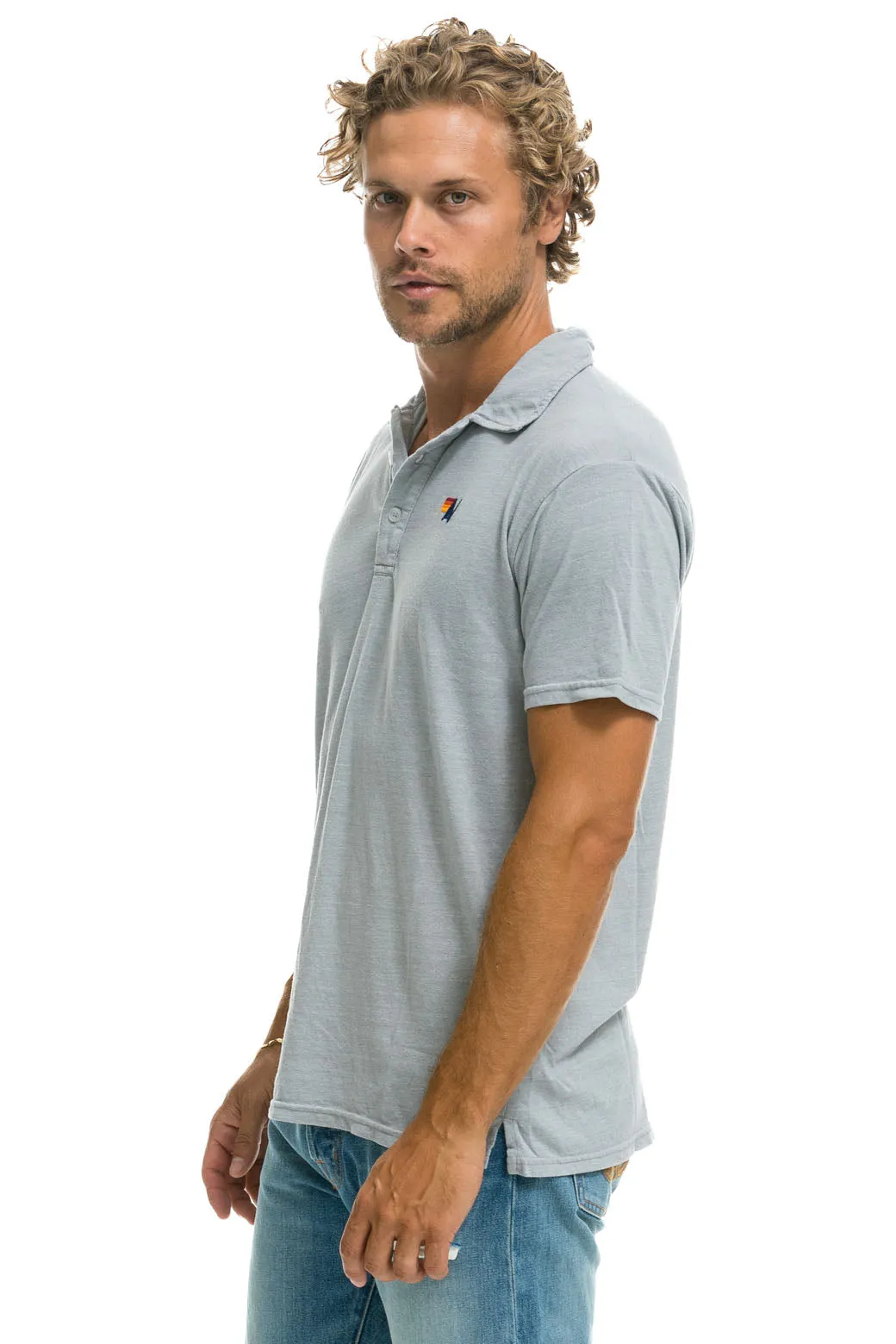 AVIATOR NATION POLO - LIGHT GREY