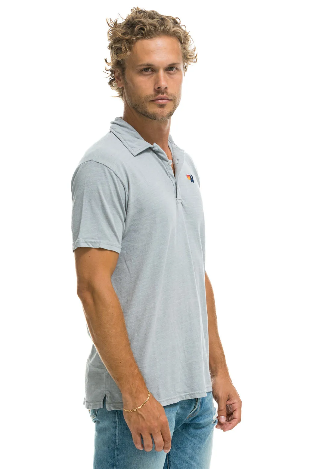 AVIATOR NATION POLO - LIGHT GREY