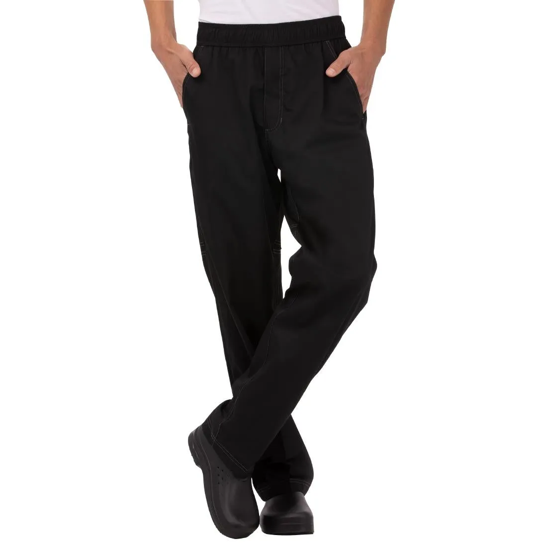 B187 Chef Works Unisex Cool Vent Baggy Chefs Trousers Black