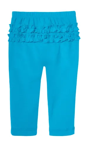 Baby Ruffle Butt Soft Cotton Leggings | Turquoise