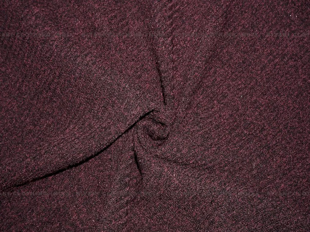 Burgundy Woven Wool Fabric