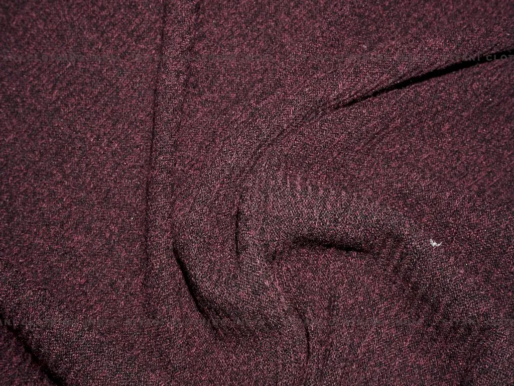 Burgundy Woven Wool Fabric