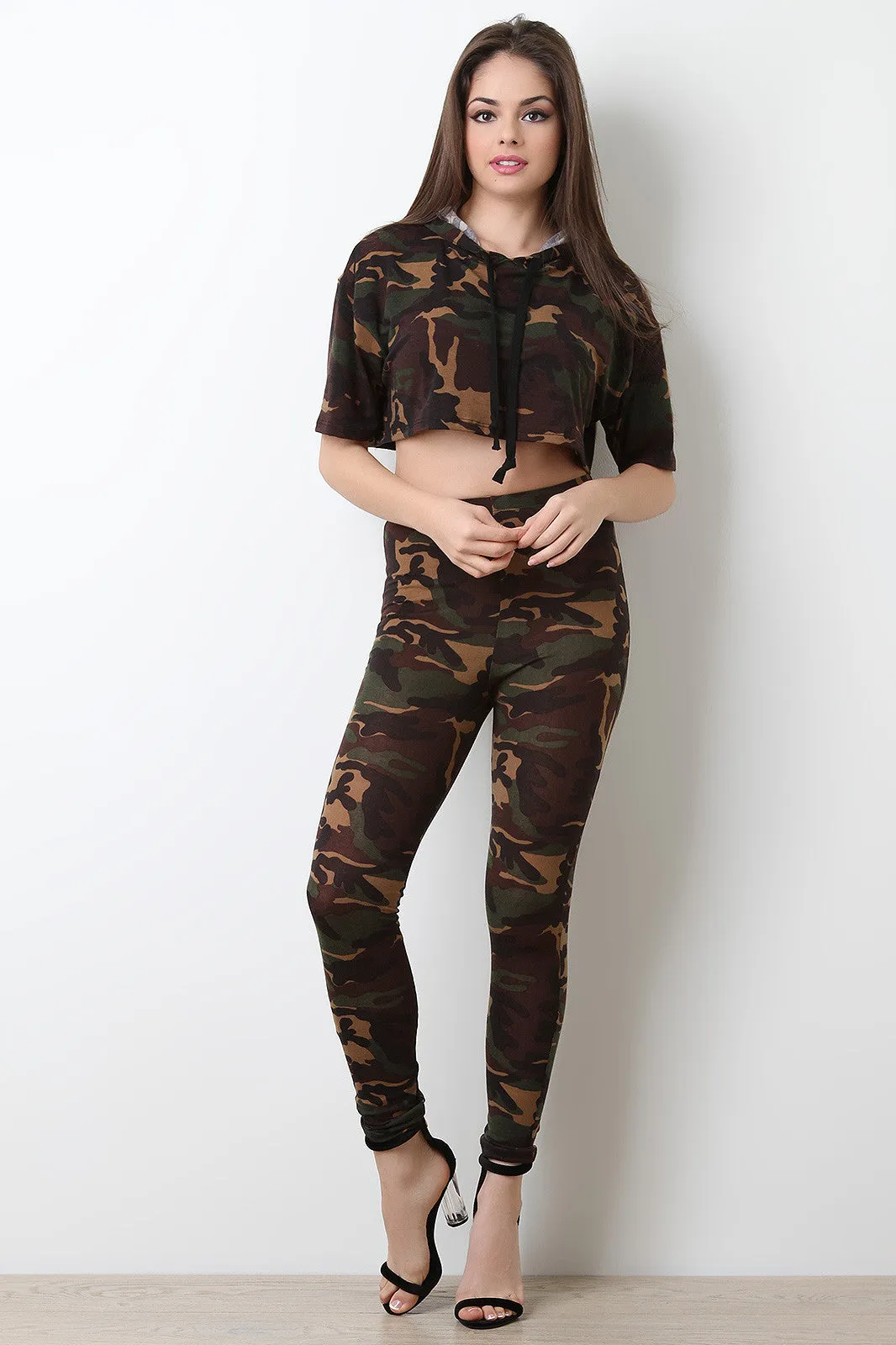 Camouflage Print Stretchy Leggings