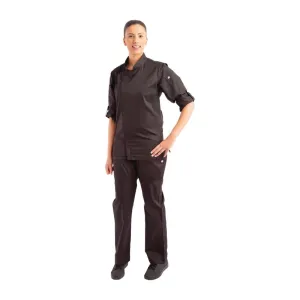 Chef Works Unisex Hartford Lightweight Chef Jacket Black Size XL - BB083-XL