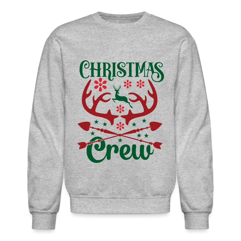 Christmas Crew Sweatshirt - Reindeer Antlers & Hearts Design