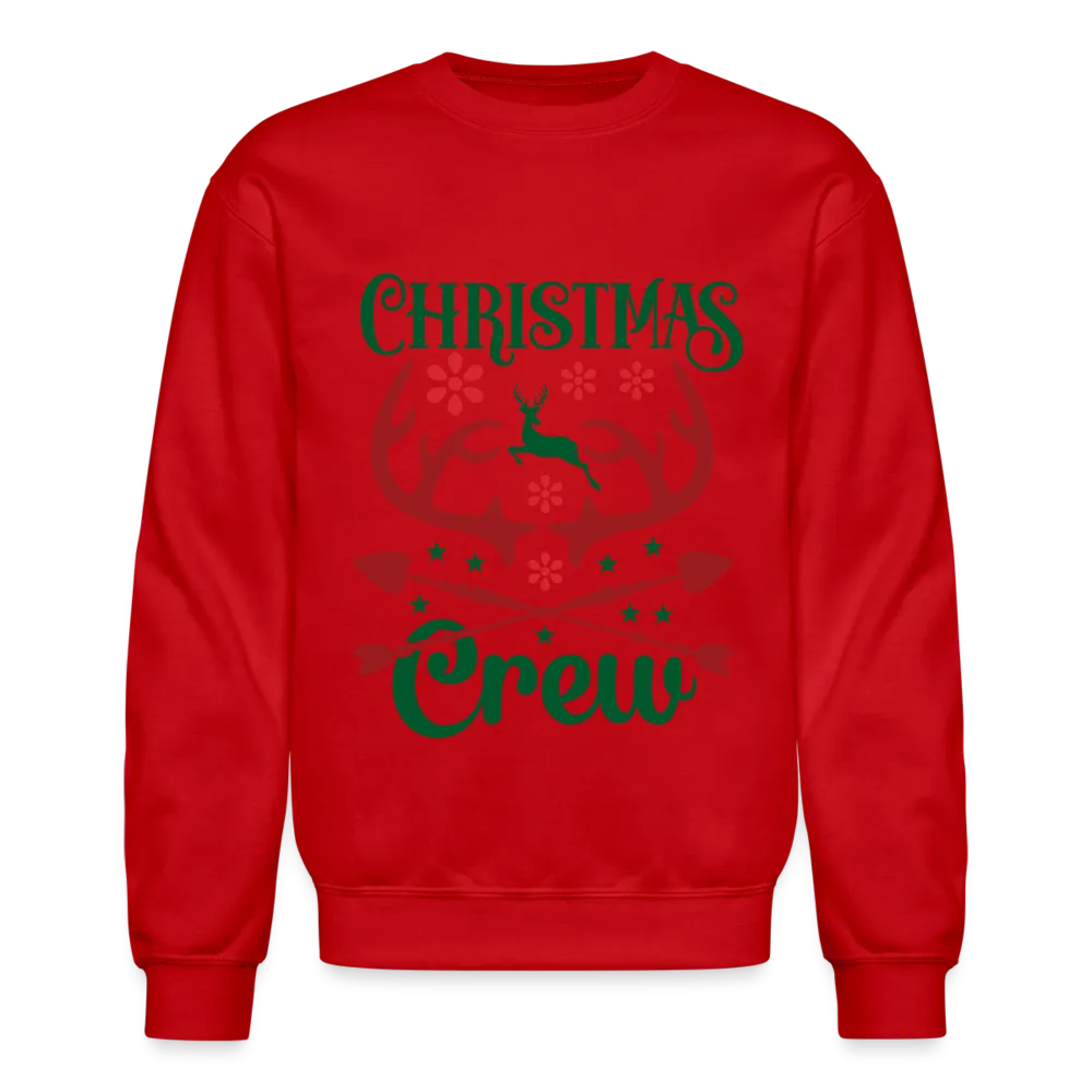 Christmas Crew Sweatshirt - Reindeer Antlers & Hearts Design