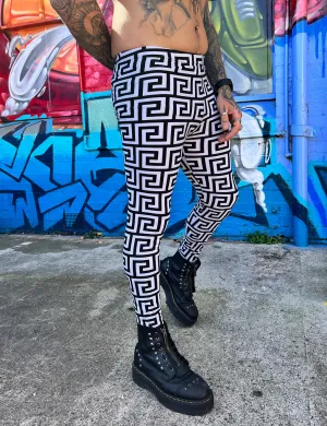 DOOF MEGGINGS - BLACK & WHITE MAZE