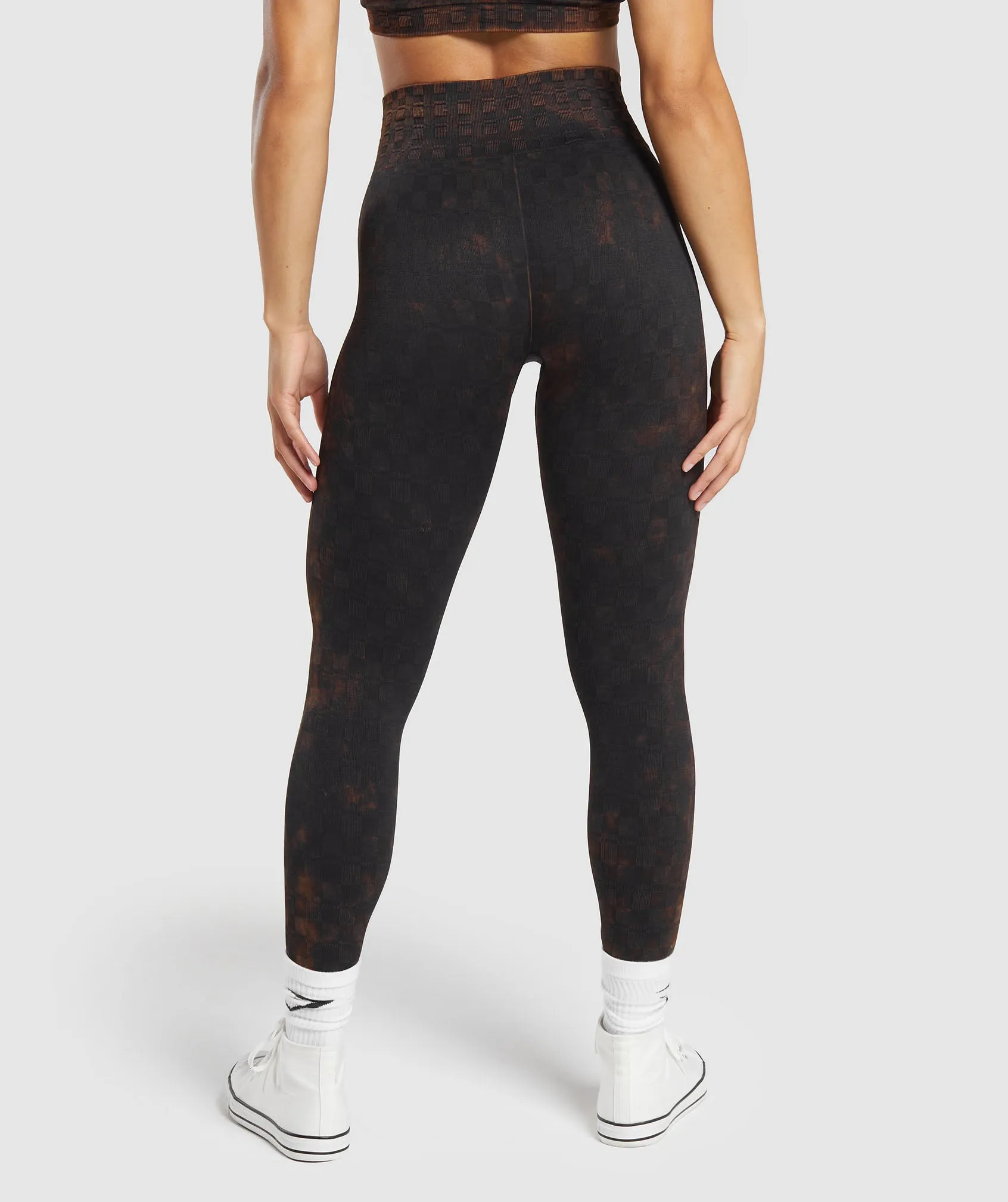 Gymshark Check Seamless Washed Leggings - Black