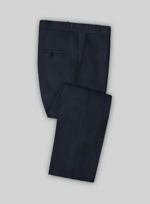 Italian Prato Dark Blue Dobby Linen Pants