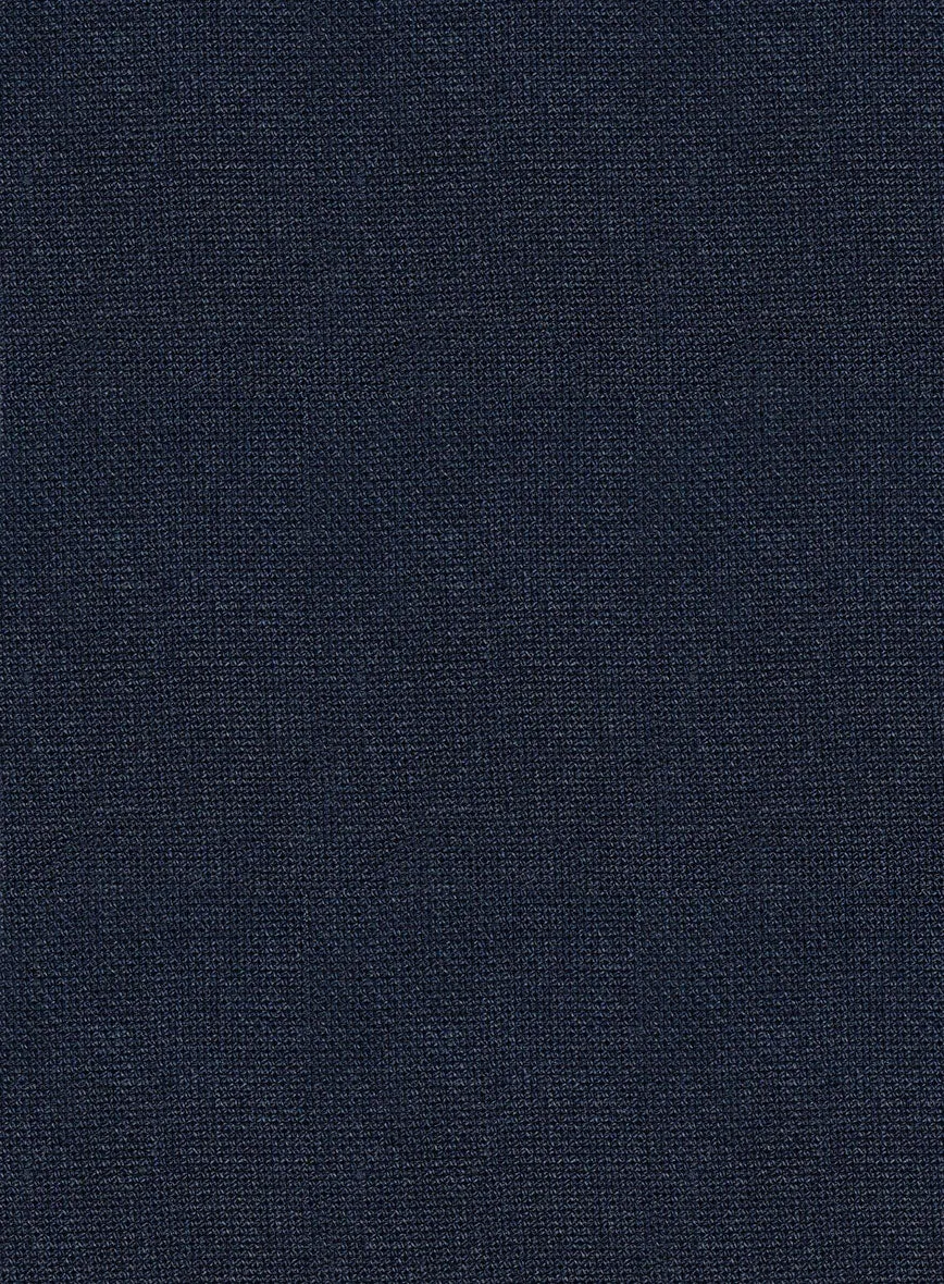 Italian Prato Dark Blue Dobby Linen Pants