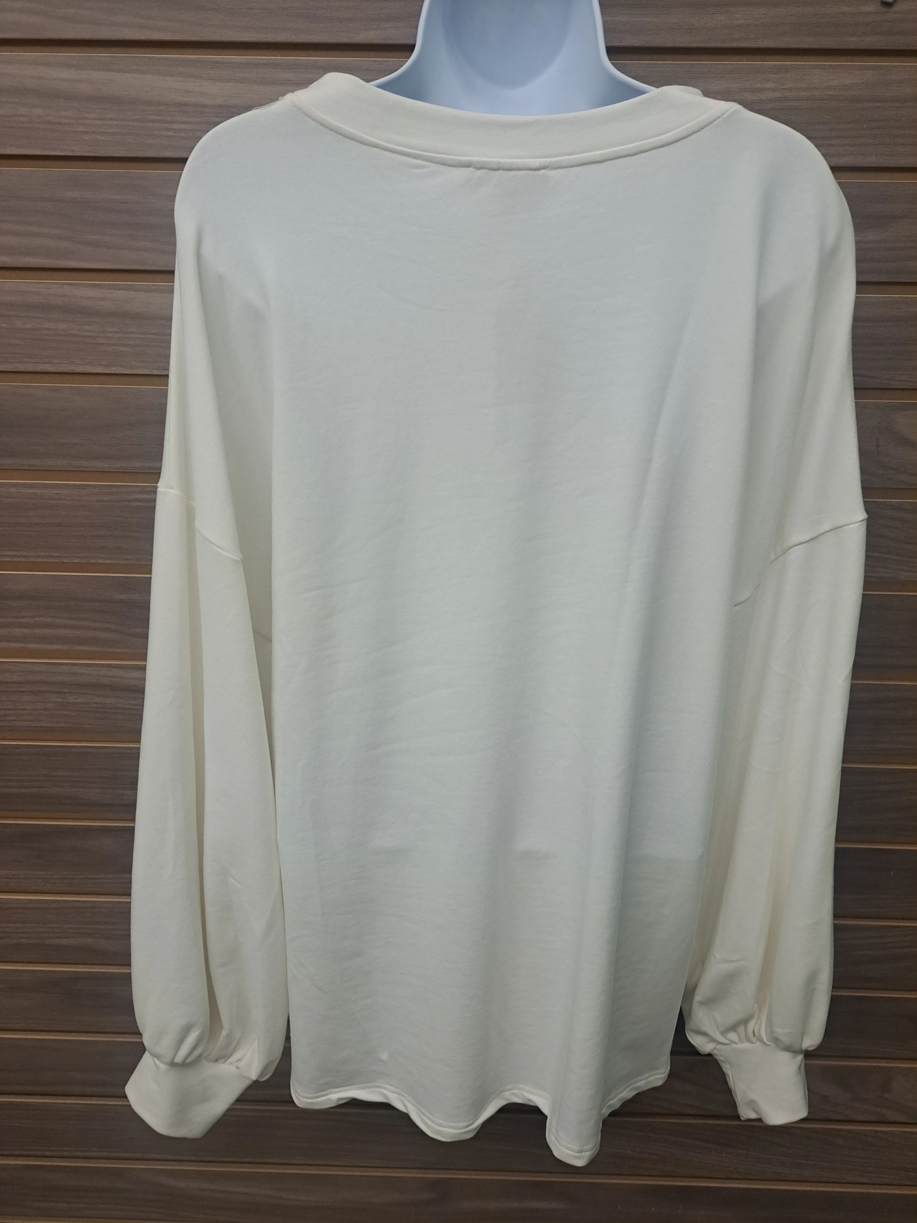 Ivory front laced sweatshirt