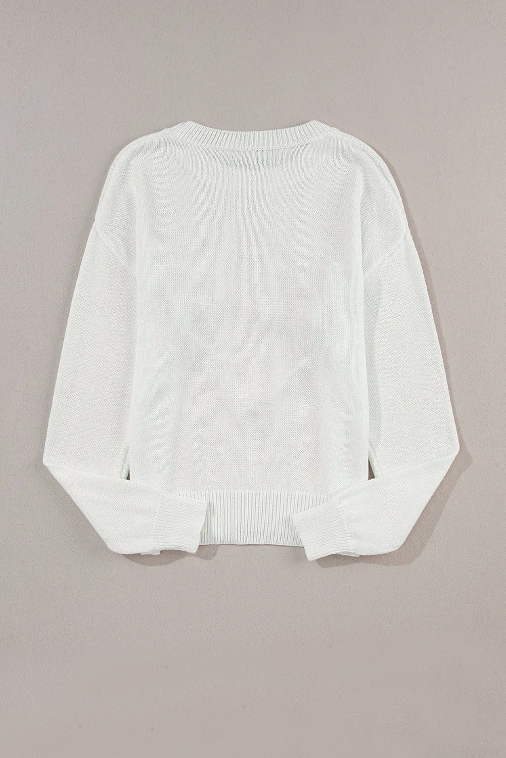 kesley XOXO Round Neck Drop Shoulder Sweater