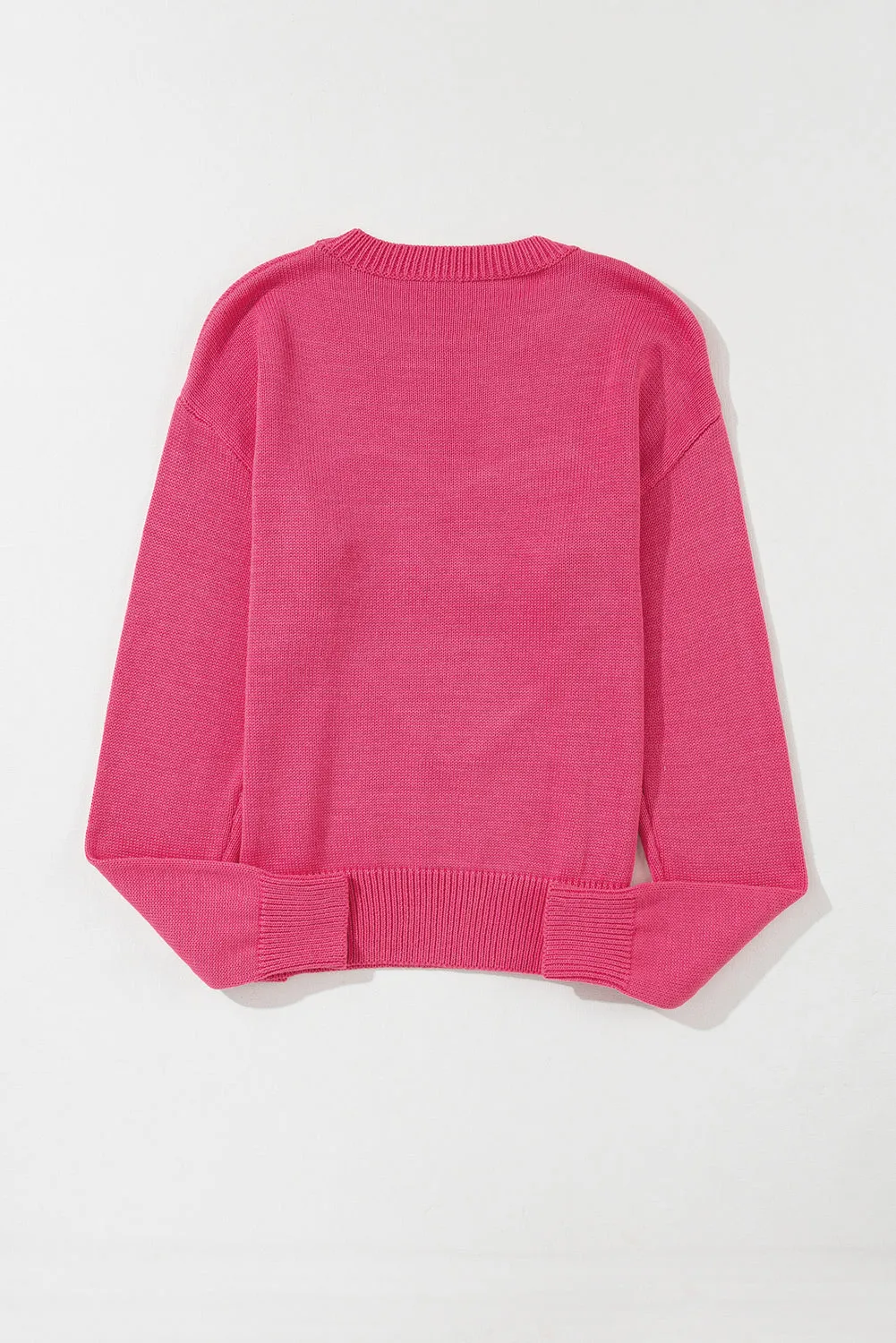 kesley XOXO Round Neck Drop Shoulder Sweater