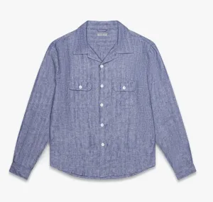 Knickerbocker - Linen Fisher Workshirt Blue