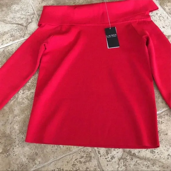 Lauren Ralph Lauren Off-the-Shoulder Sweater – Lipstick Red