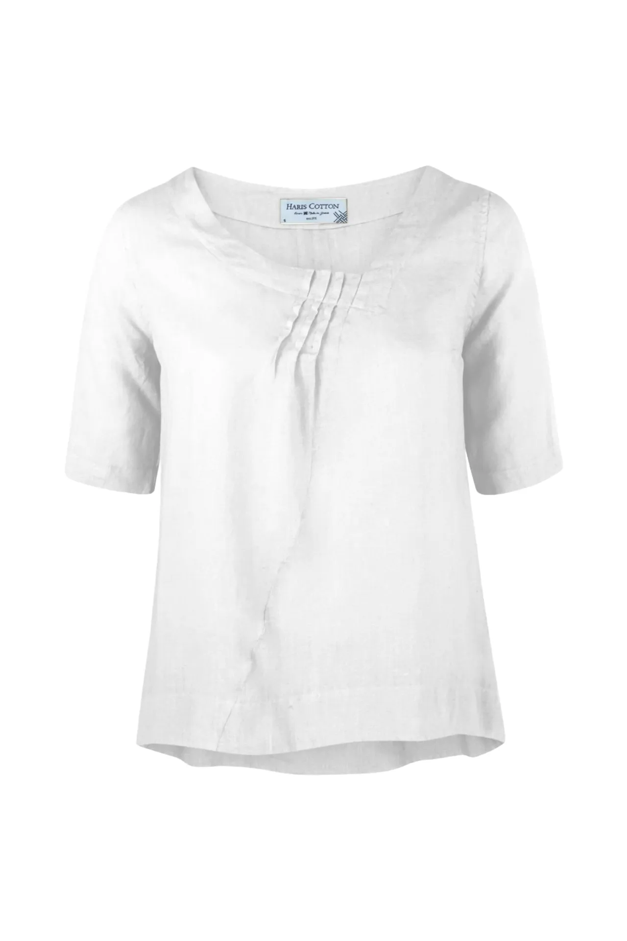 Linen Loose Fit Blouse With Pleats