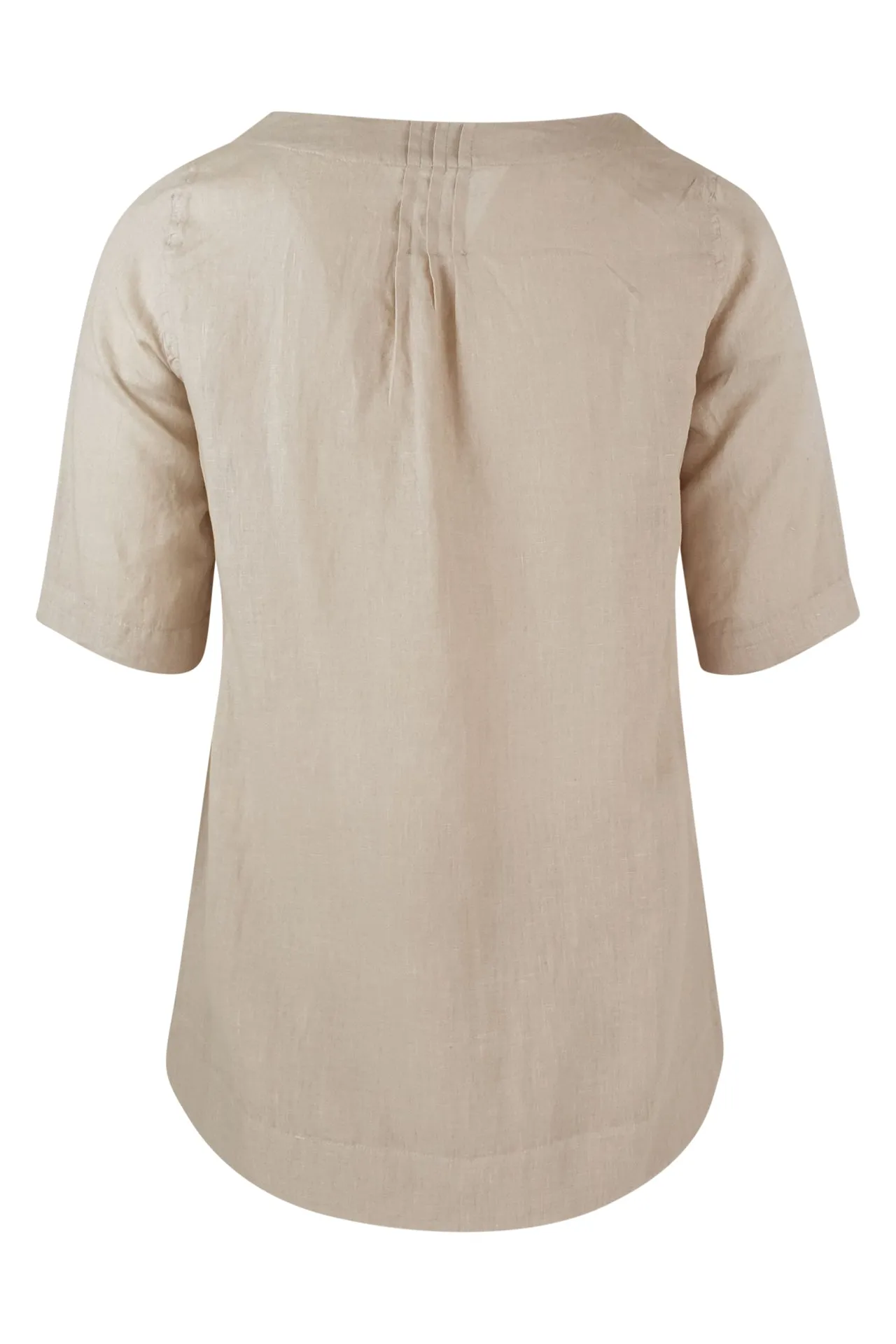 Linen Loose Fit Blouse With Pleats