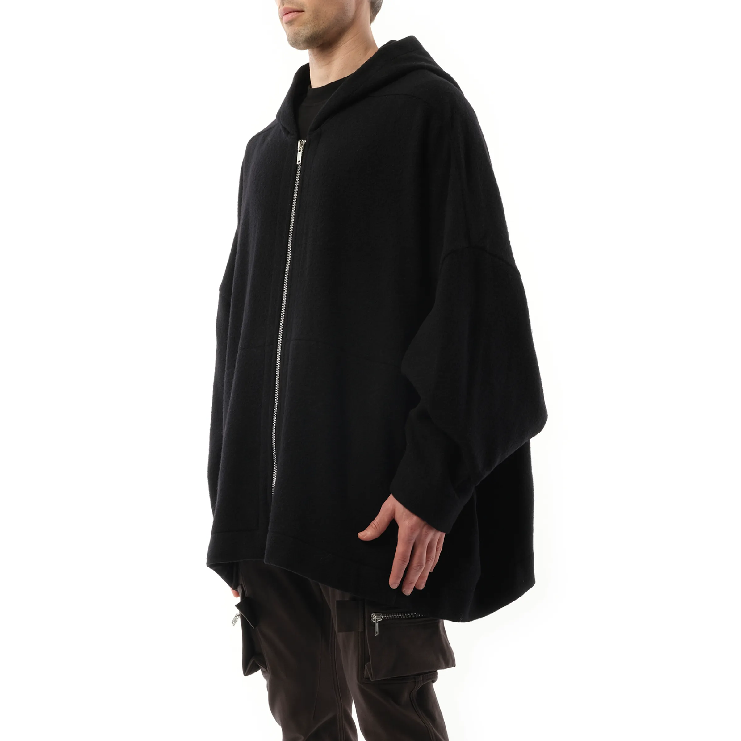 Loden Jumbo Peter Hooded Jacket in Black