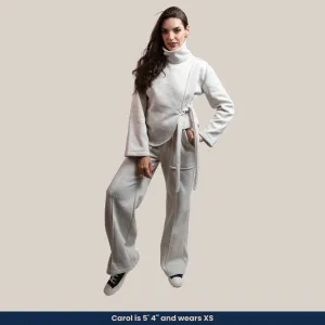 Luciana - Soft Fleece high-collar top and wide-leg pants set (2-piece set)