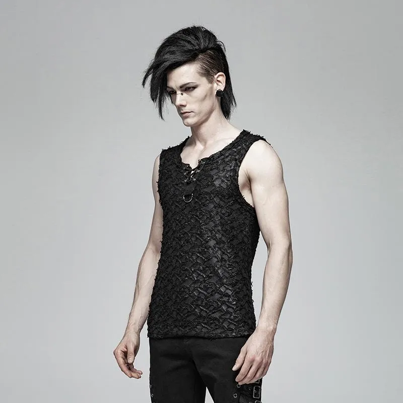 Men's Goth Ripped Tank Tops