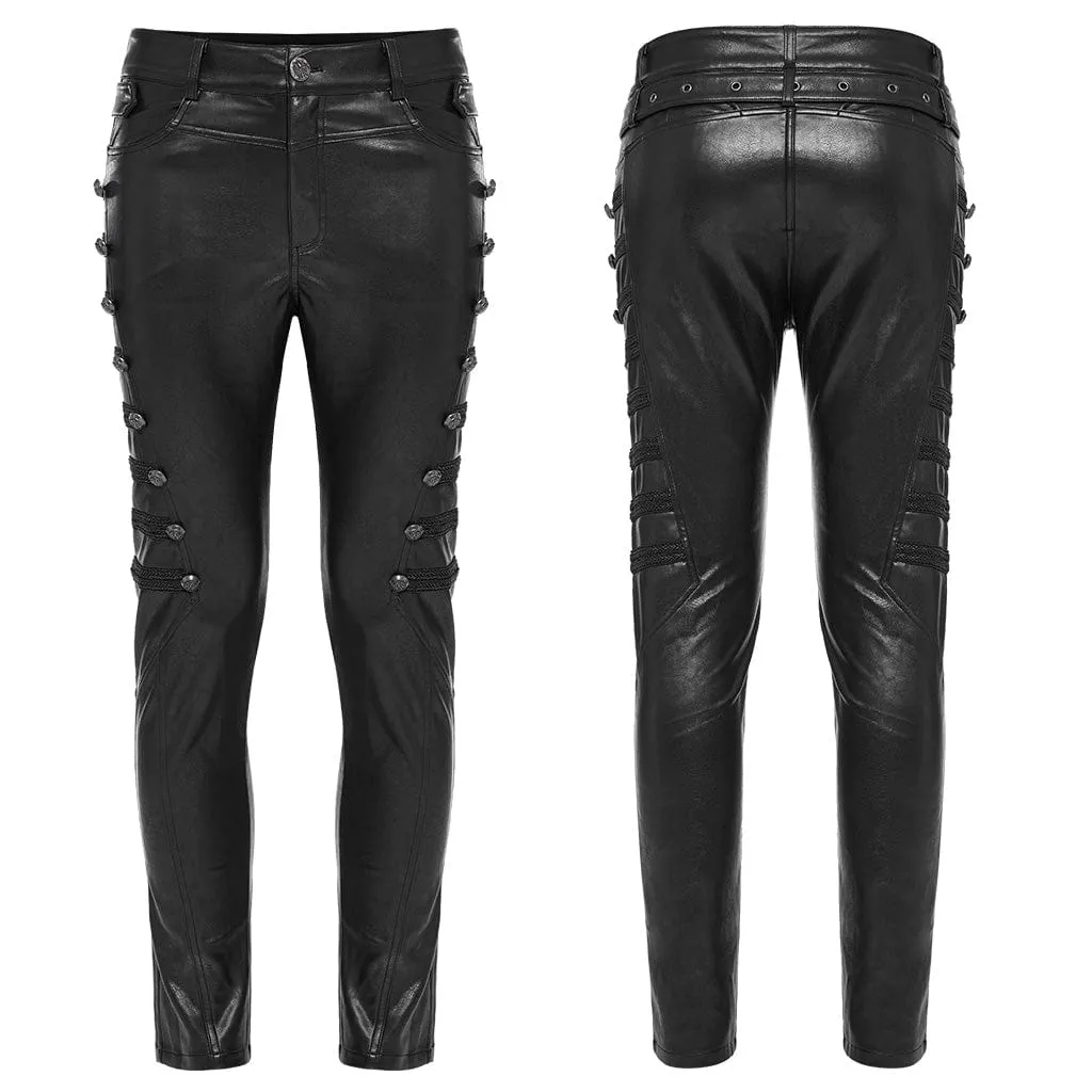 Men's Punk Faux Leather Pants