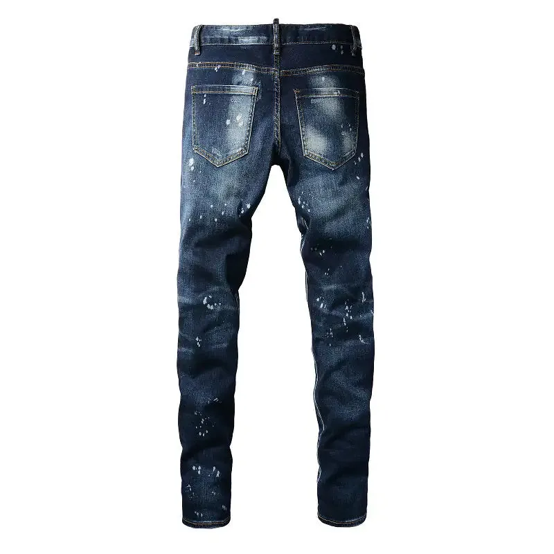 Men's Slim Hole Denim Jeans^