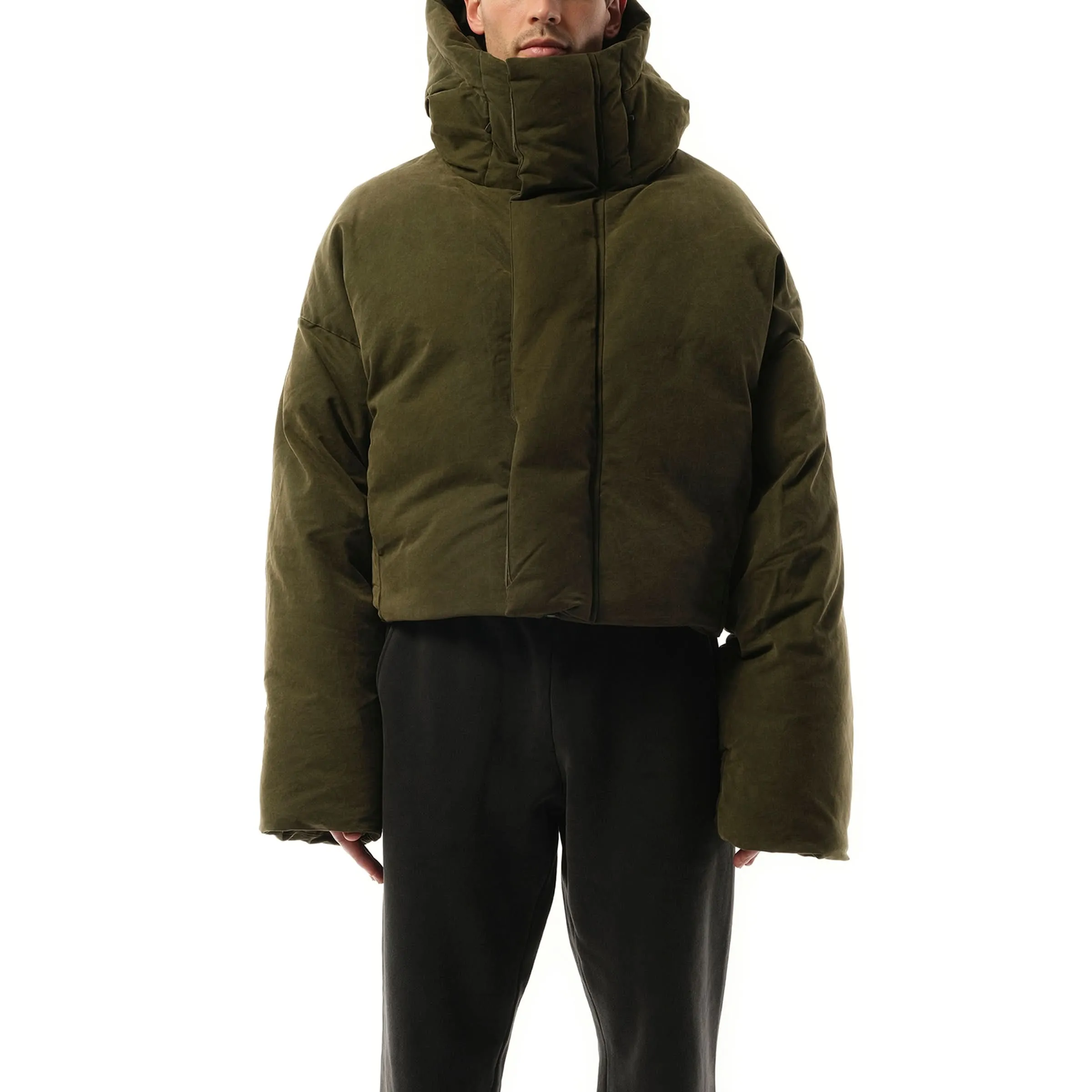 MML Hooded Puffer Jacket in Hunter