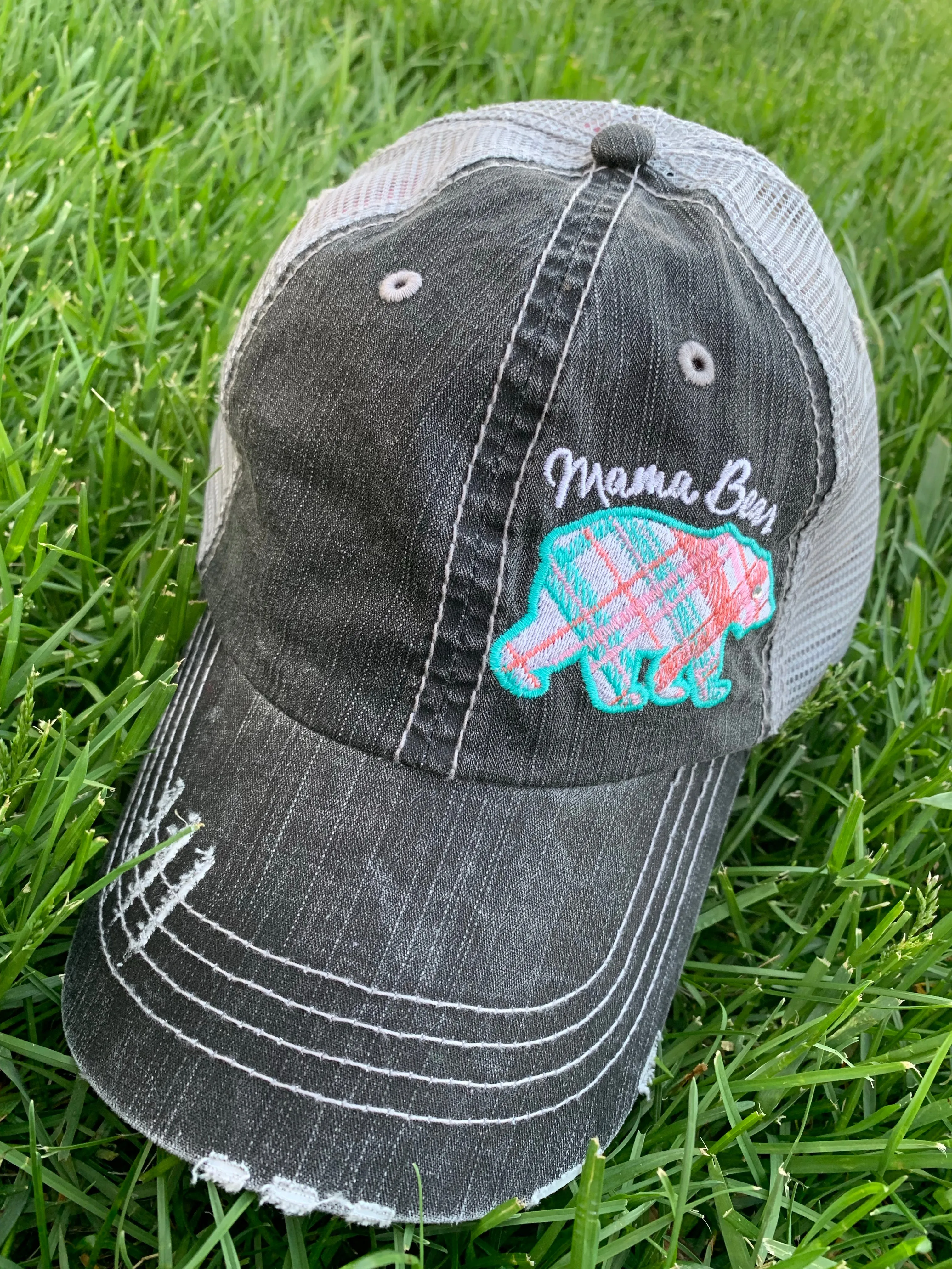 Mom hats! Hat { Don’t mess with mama } Customize with last names, kids names, sports numbers! Embroidered distressed trucker caps. Adjustable.