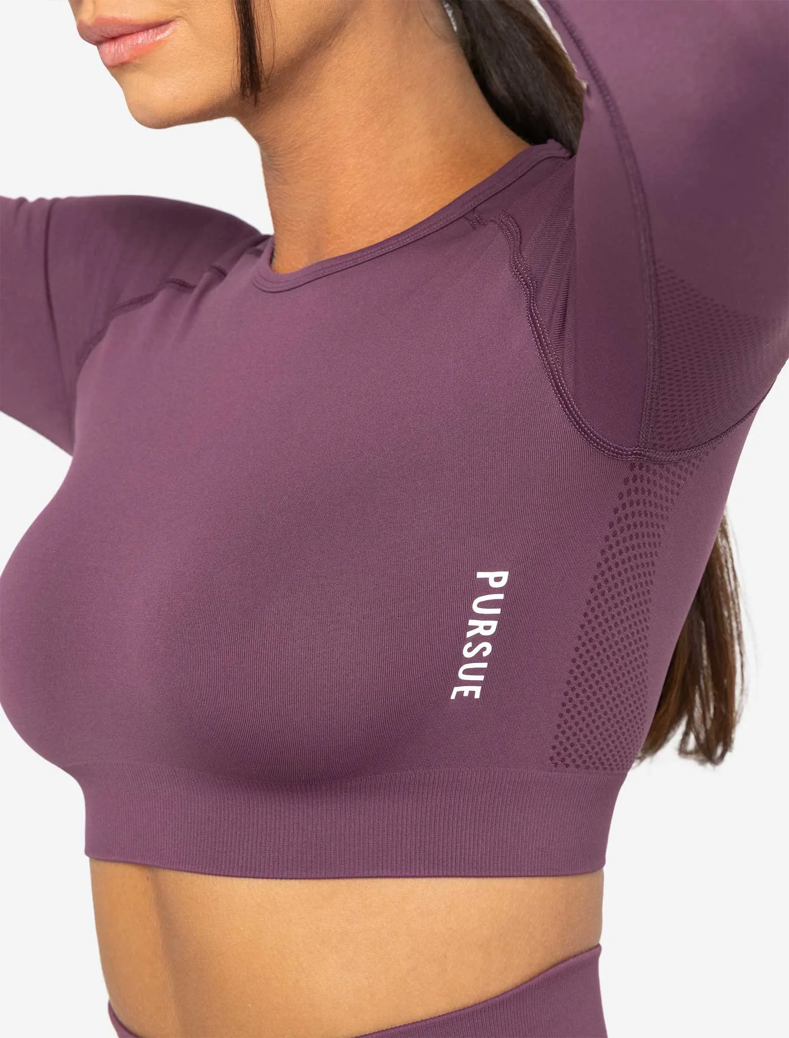 Move Seamless Long Sleeve Crop Top - Plum