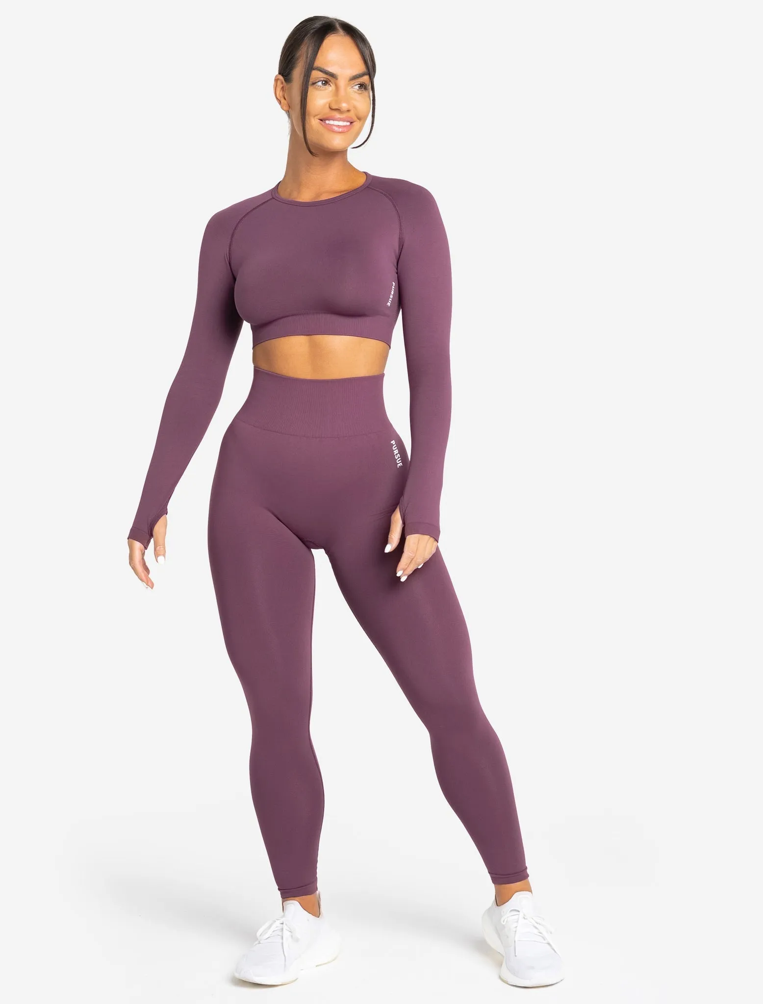 Move Seamless Long Sleeve Crop Top - Plum