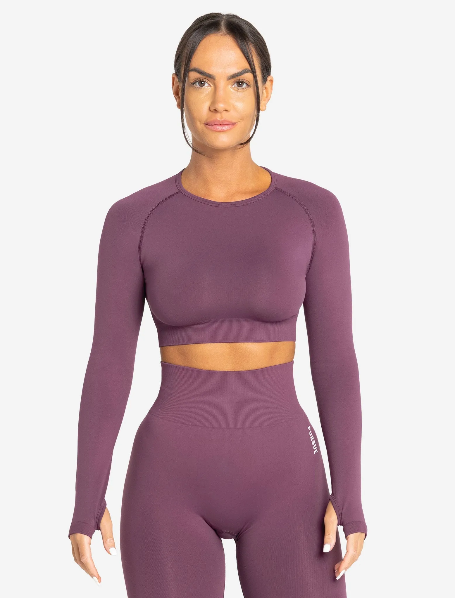 Move Seamless Long Sleeve Crop Top - Plum