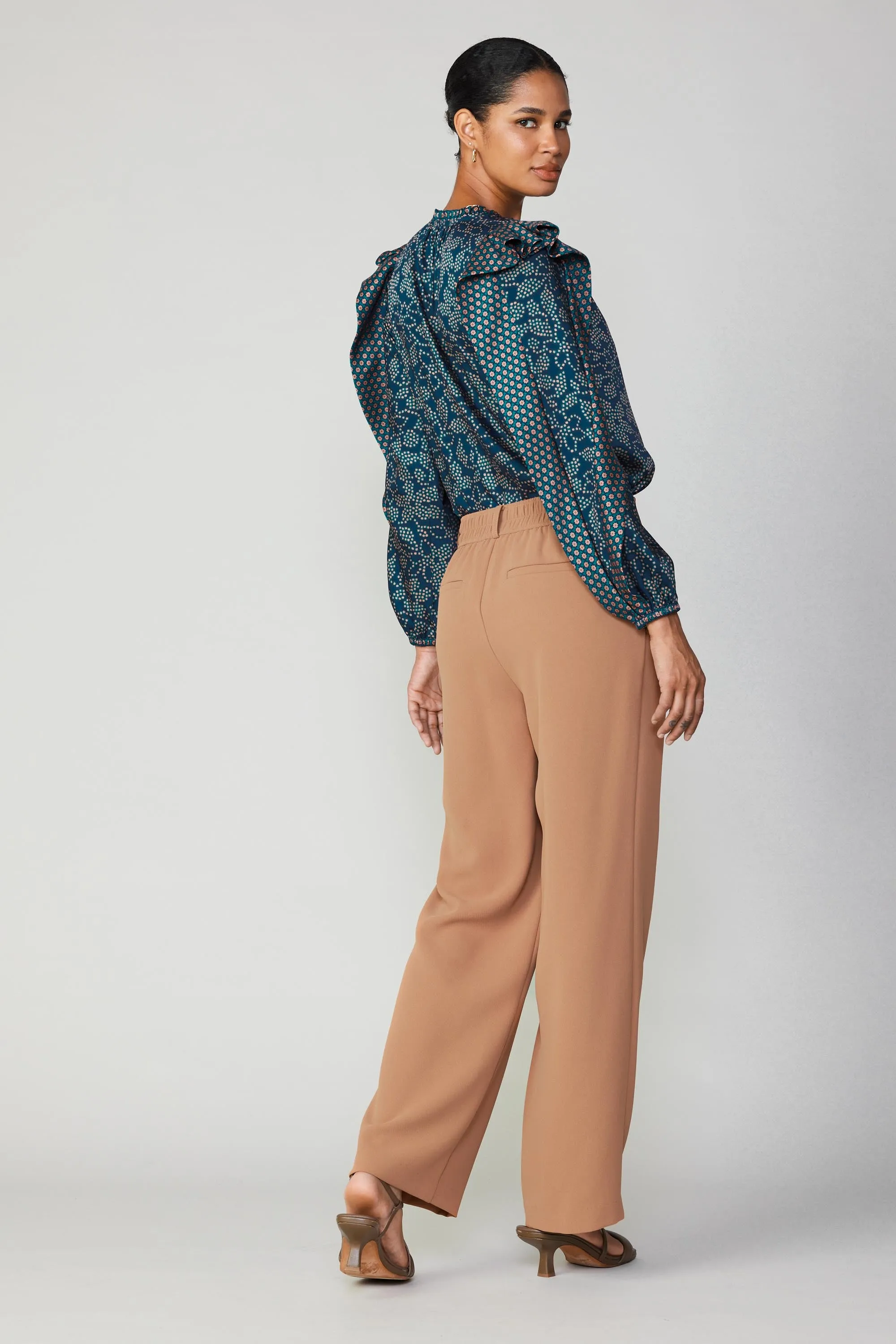 Pleated Wide Leg Pant