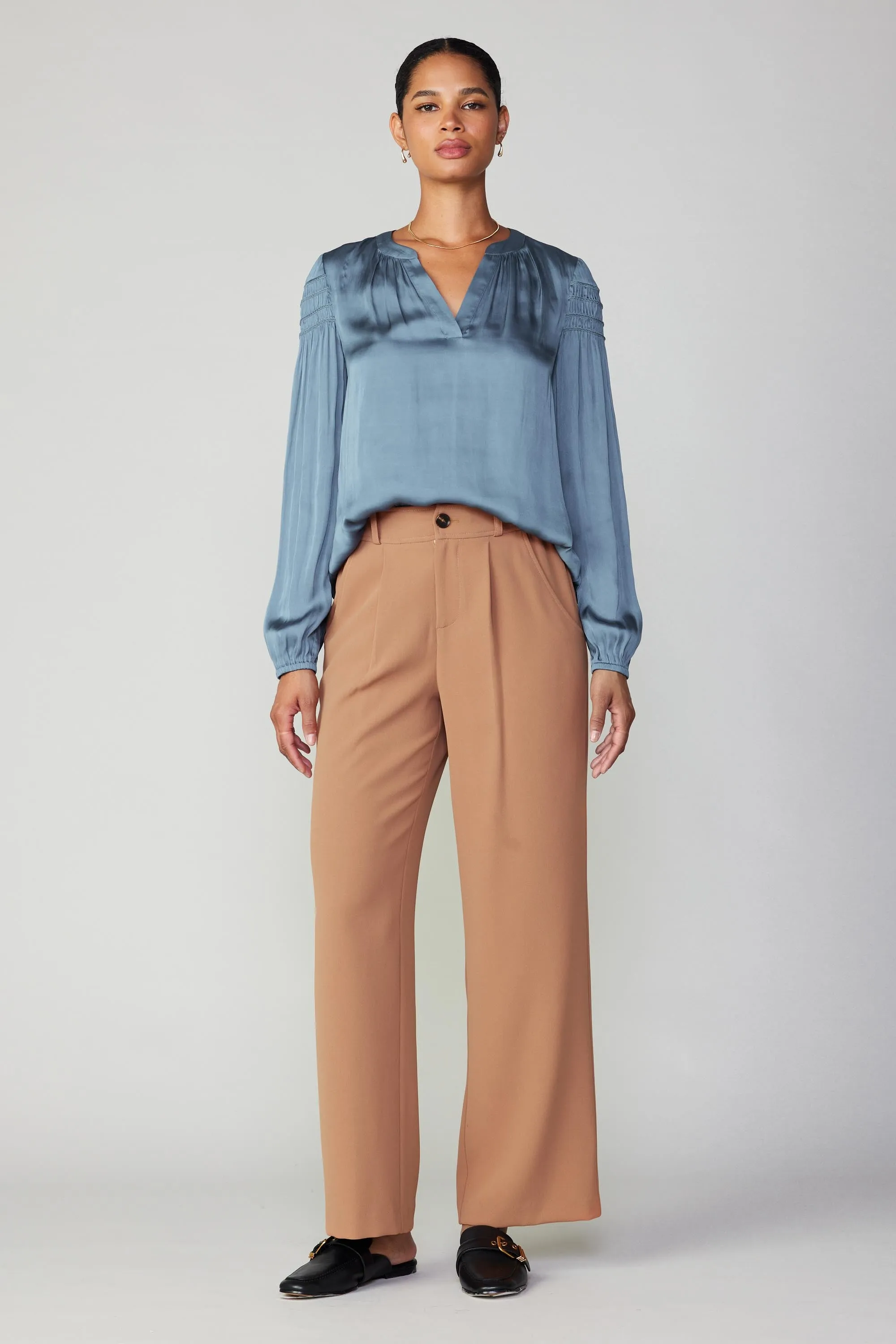 Pleated Wide Leg Pant