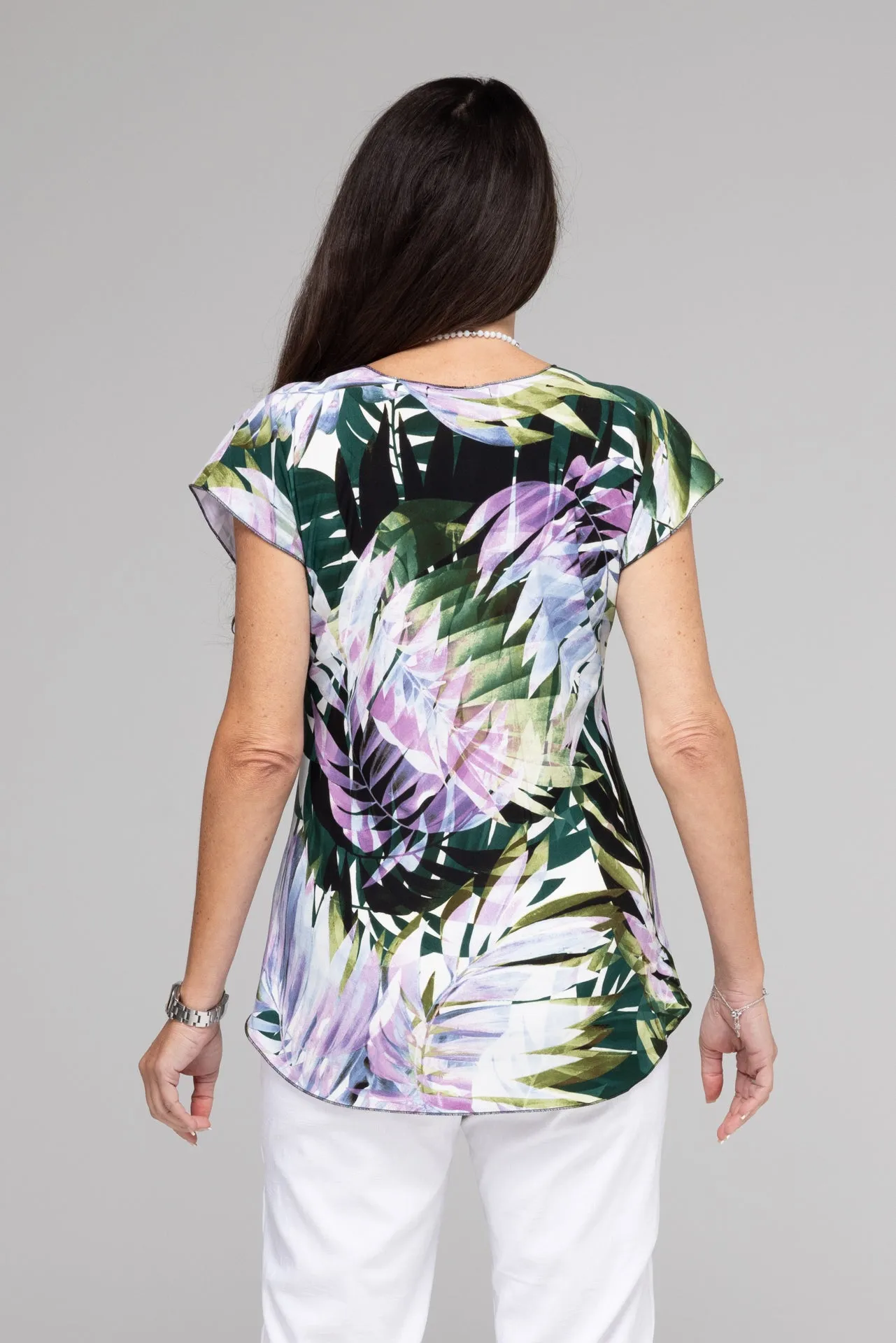 Soft Print Short Sleeve Jersey Top