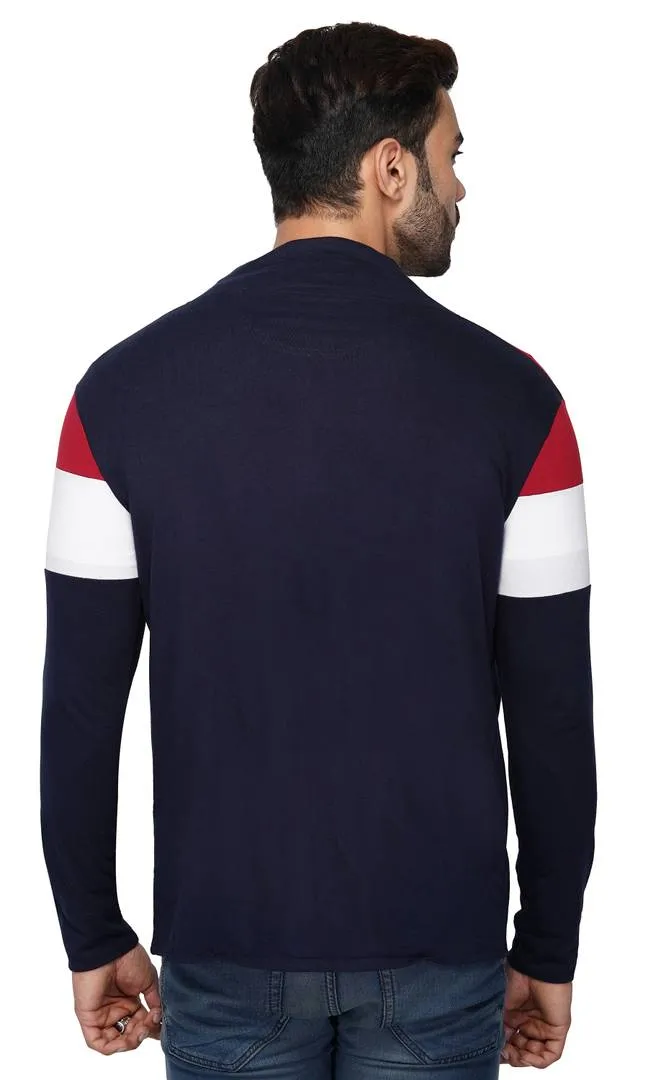 Stylish Straight Full Sleeve BlueRedWhite Shrug For Men