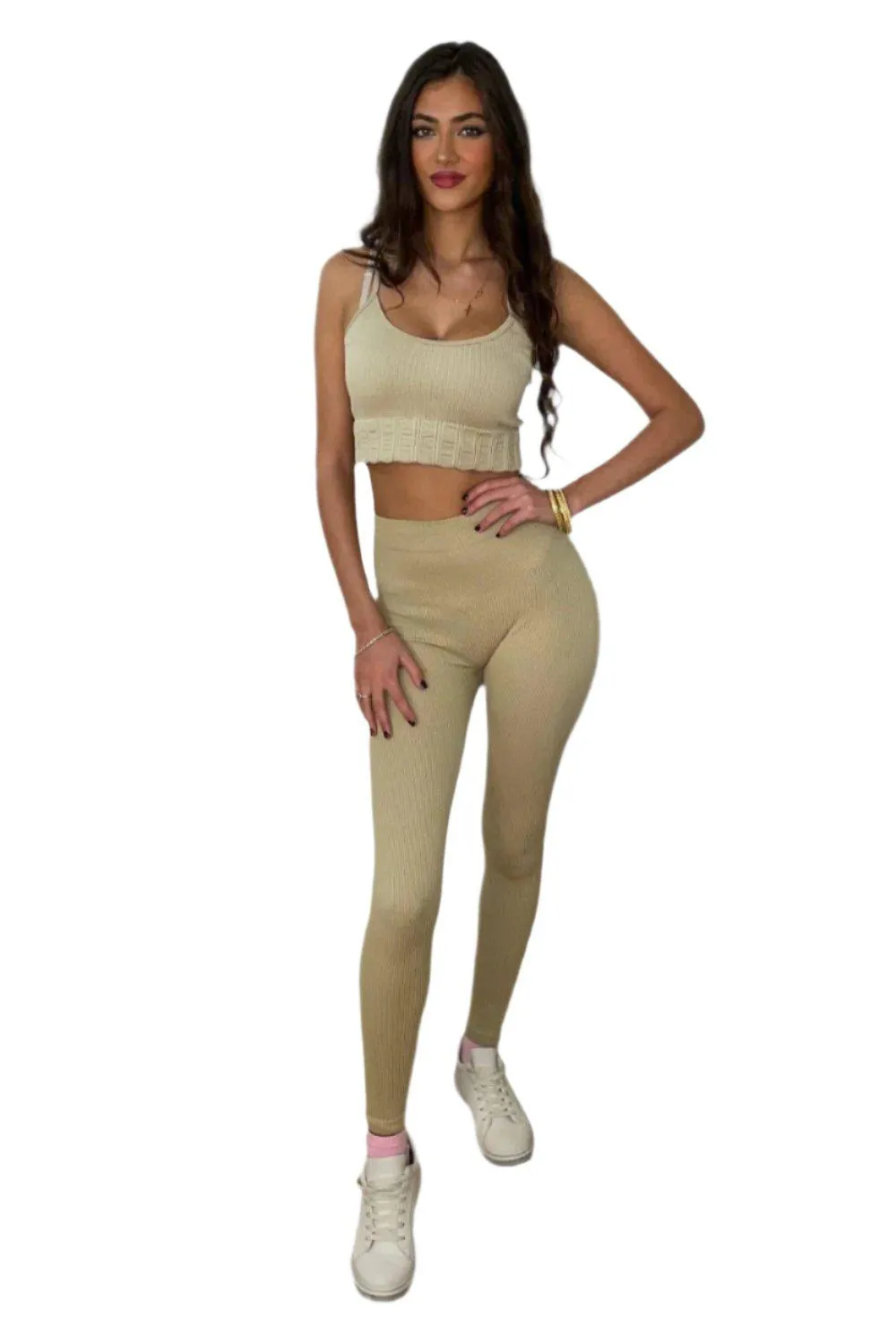 Super Stretchy High Waist Ribbed Leggings