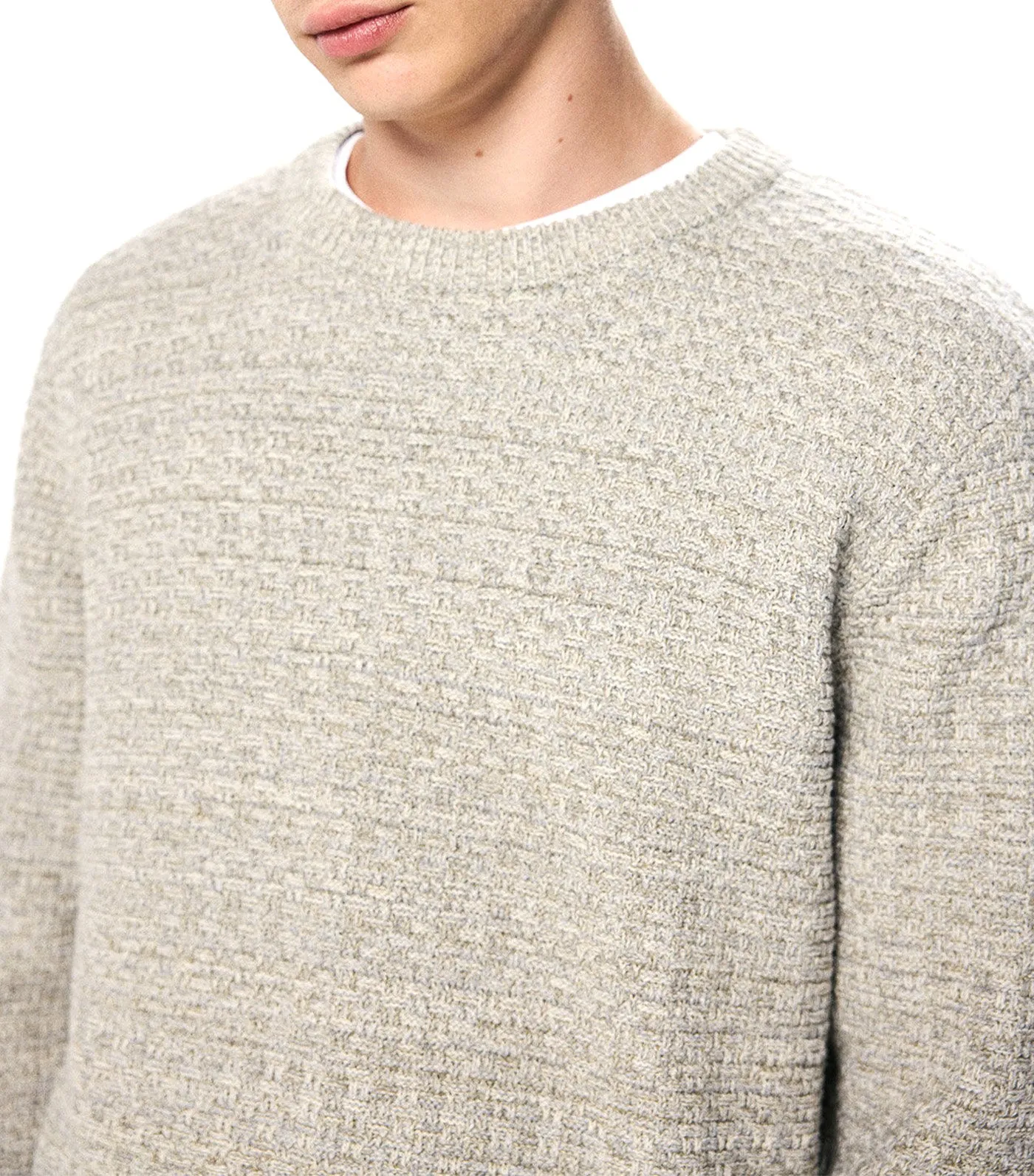 Textured Twisted Knit Jumper
 Gray