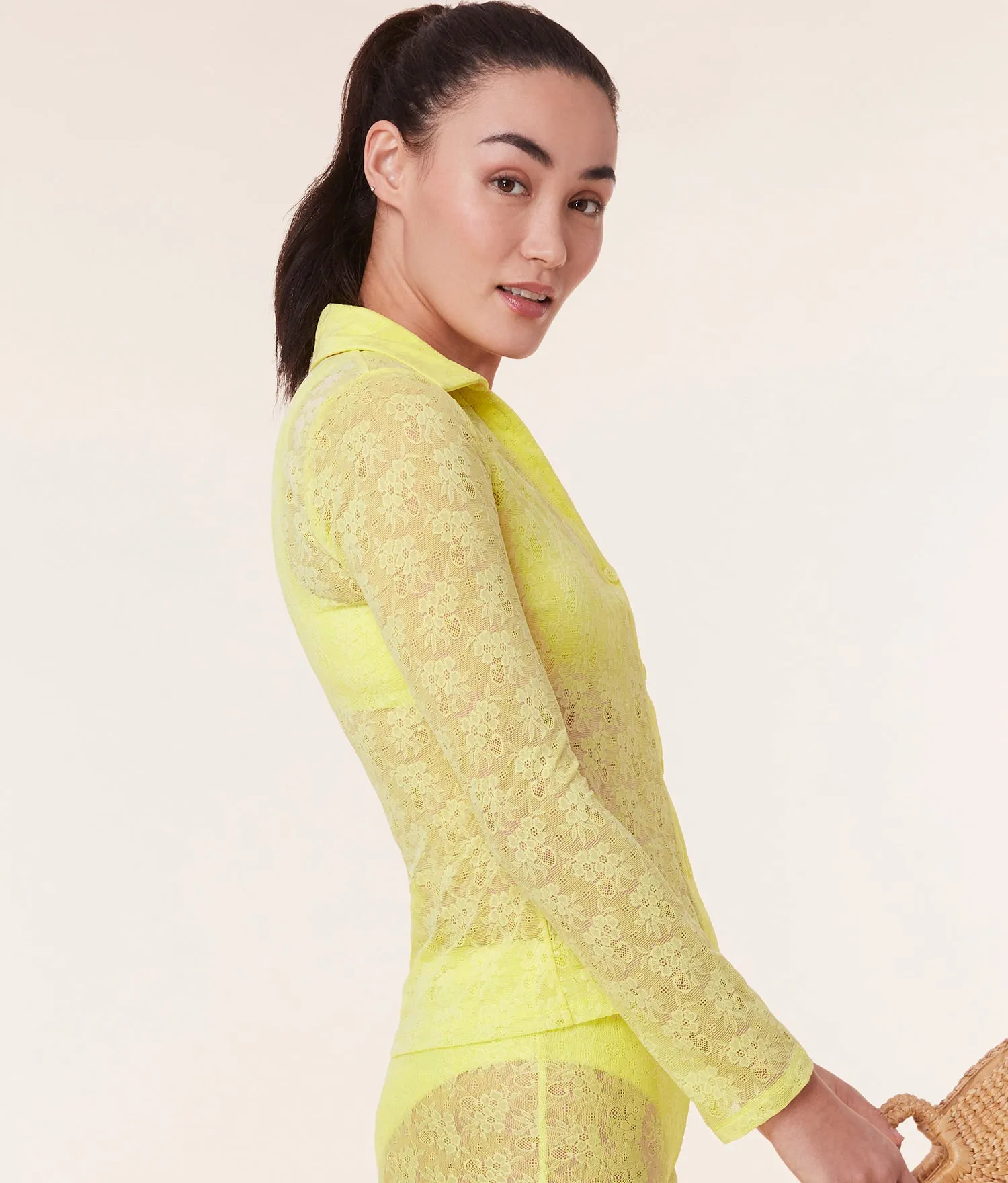 The Suva Top - Floral Lace - Limeade