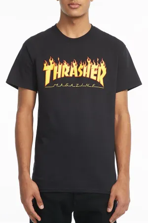 Thrasher Guys Flame Black Tee