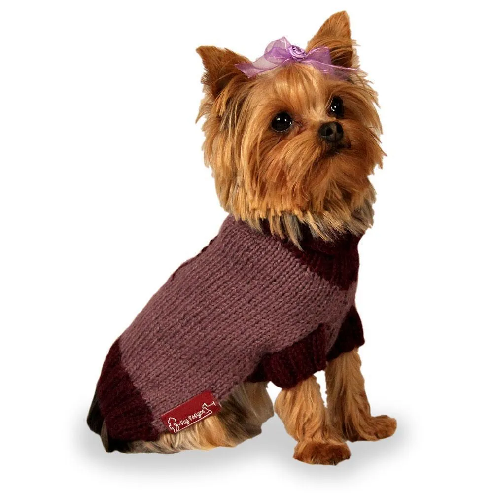 Turtleneck Dog Sweater Plum