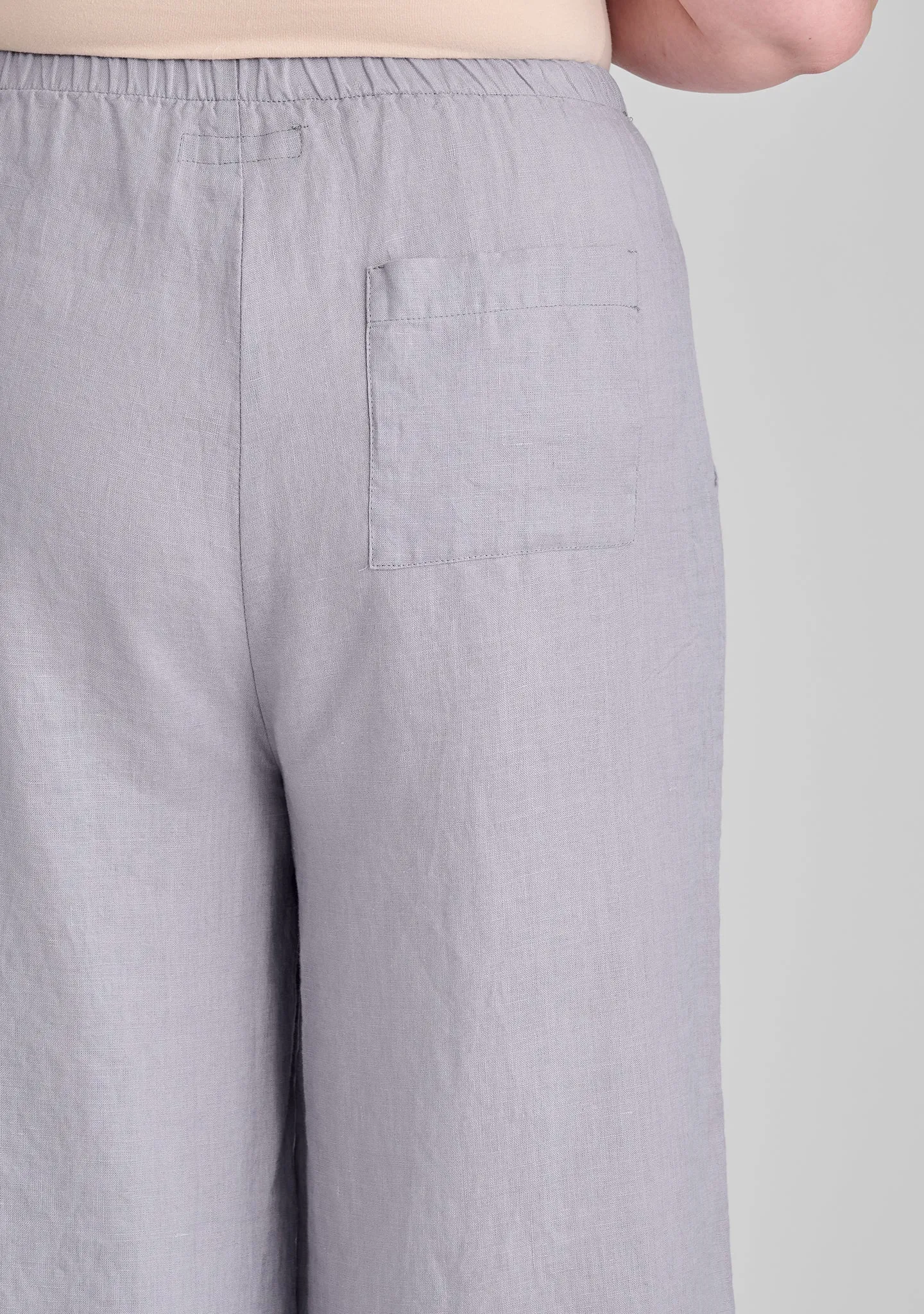 Vented Cuff Pant - Linen Pants With Elastic Waist