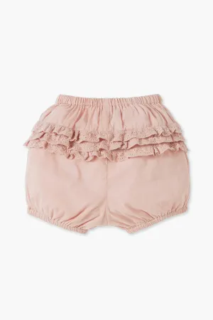 Wheat Eyelet Baby Bloomers - Soft Rose