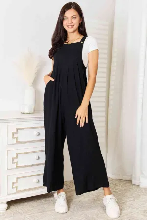 Wide Leg Overalls with Pockets