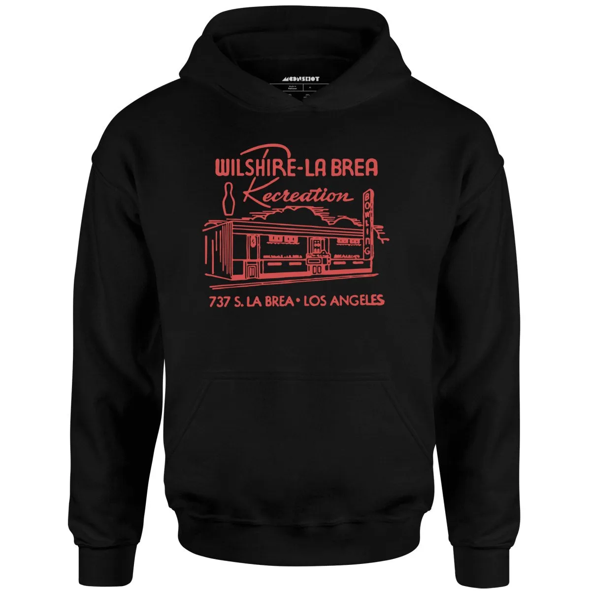 Wilshire-La Brea Recreation Center - Los Angeles, CA - Vintage Bowling Alley - Unisex Hoodie