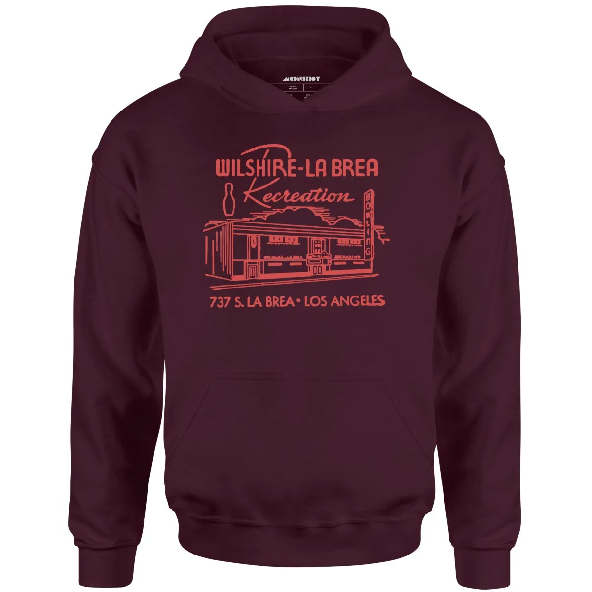 Wilshire-La Brea Recreation Center - Los Angeles, CA - Vintage Bowling Alley - Unisex Hoodie