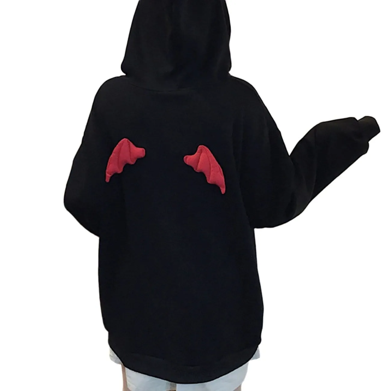 WLS Dark Little Devil Horn Fleece Hoodie