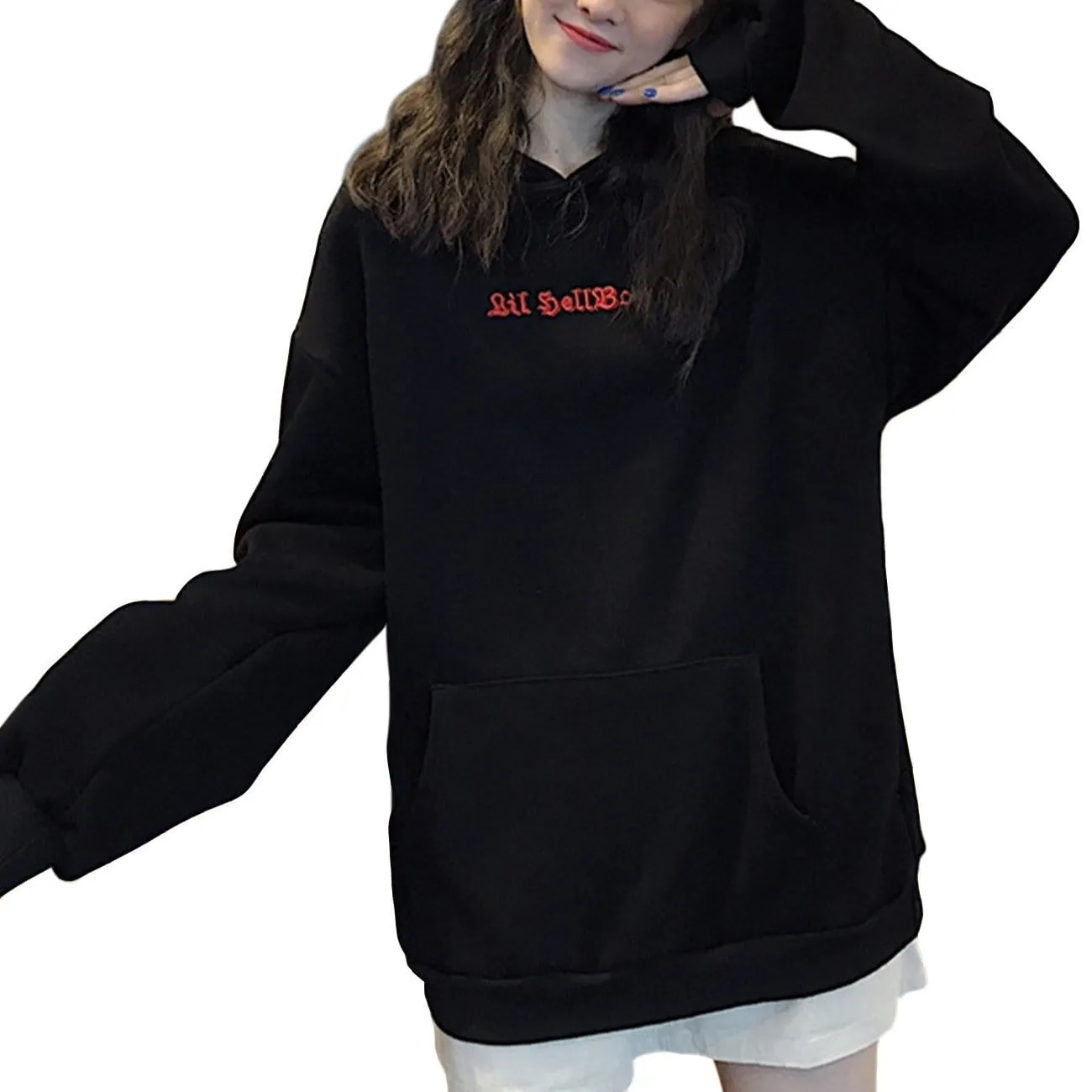 WLS Dark Little Devil Horn Fleece Hoodie