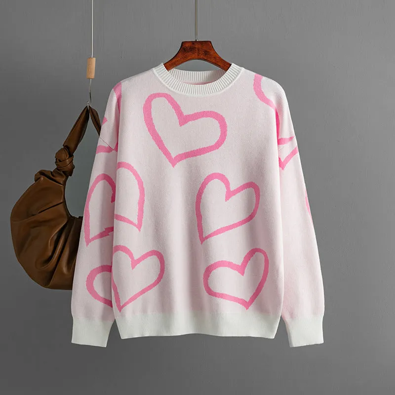 Women's Heart Color Sweater